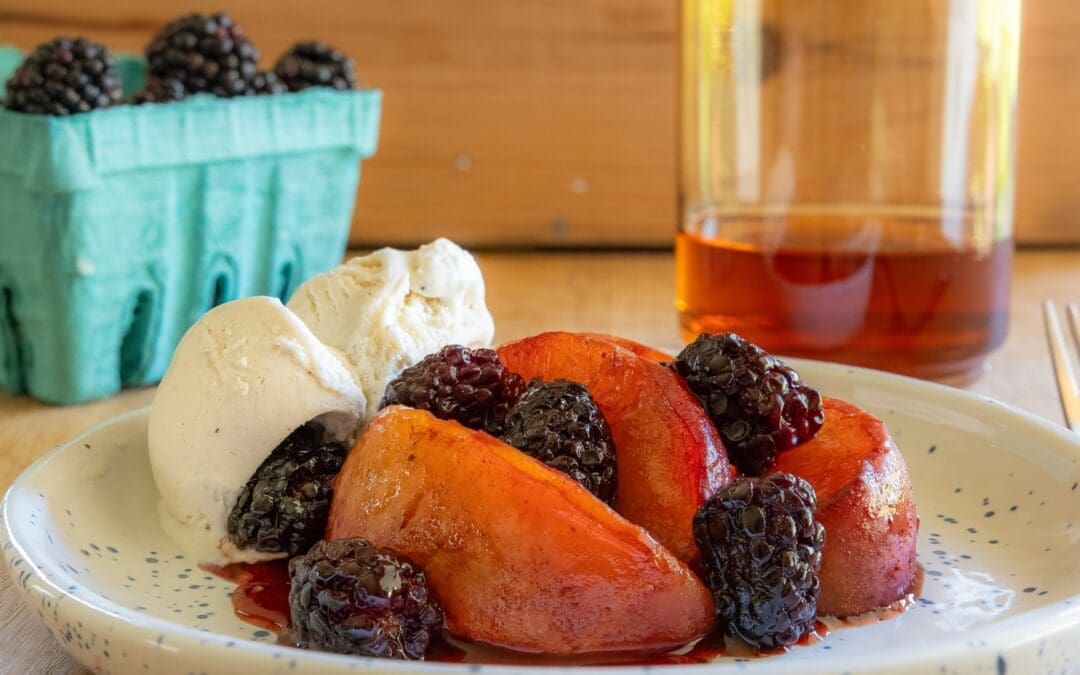 Bourbon Roasted Peaches and Berries